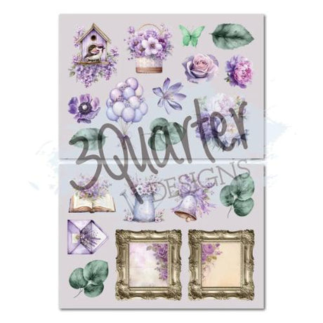 3Quarter Designs Violet Dreams 8x8 Paper Pack & Die Cuts set