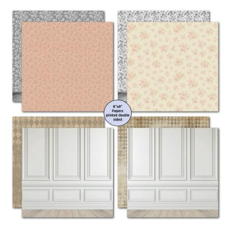 3Quarter Designs Timeless Gallery 8x8 Paper Pack & Die Cuts set