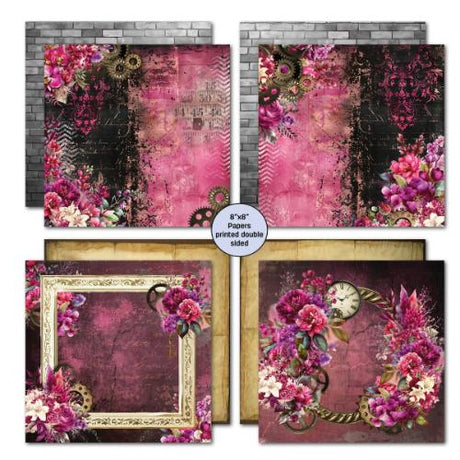 3Quarter Designs Mrs Aeronaut 8x8 Paper Pack & Die cuts