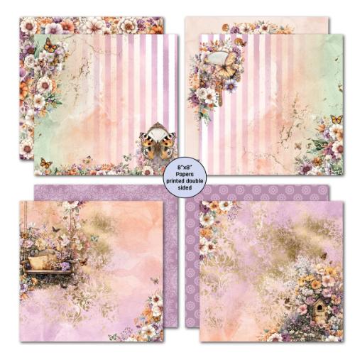 3Quarter Designs Butterfly Grove 8x8 Paper Pack & Die Cuts set