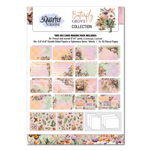 3Quarter Designs Butterfly Grove 6x4 Card Pack