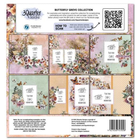 3Quarter Designs Butterfly Grove 12x12 Designer Paper & Diecuts Set - Postage as per Actual