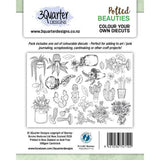 3Quarter Designs Colour Your Own Diecuts - Potted Beauties