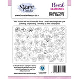 3Quarter Designs Colour Your Own Diecuts - Floral Elements