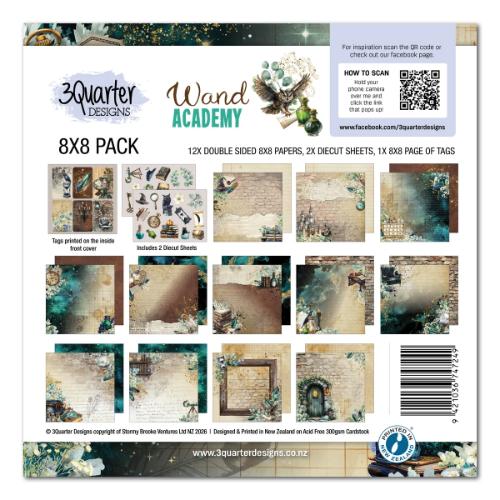3Quarter Designs Wand Academy 8x8 Paper Pack & Die Cuts set