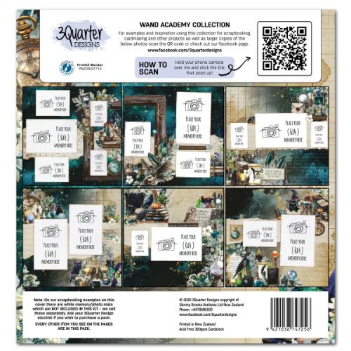3Quarter Designs Wand Academy 12x12 Designer Paper & Diecuts Set - Postage as per Actual