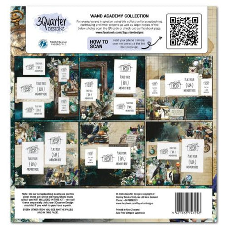 3Quarter Designs Wand Academy 12x12 Designer Paper & Diecuts Set - Postage as per Actual
