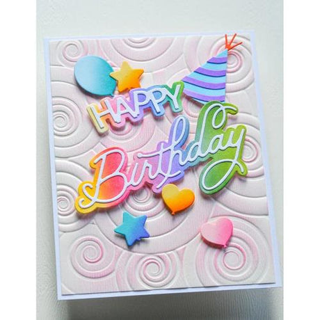 Memory Box - Happy Birthday Celebration Script craft die