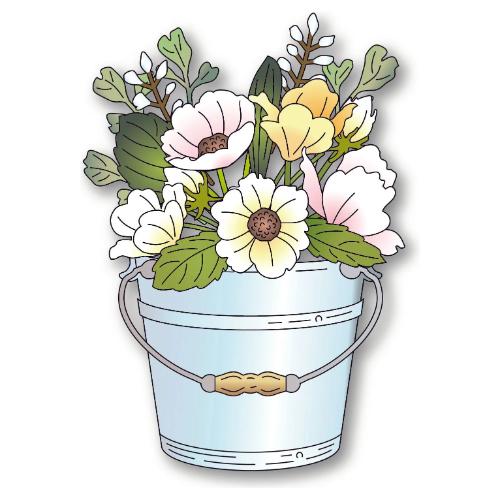 Memory Box - Garden Pail Bouquet craft die