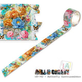 Aall and Create Colourburst Botanicals 25mm 10m Washi Tape Butterfly Correspondence (AALL-MT-142)