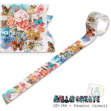 Aall and Create Colourburst Botanicals 25mm 10m Washi Tape Peonies Airmail (AALL-MT-144)