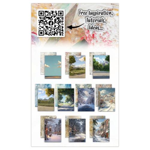 Aall and Create Weathered Wanderings A6 Design Paper Snowfall & Stains (AALL-PA-035)