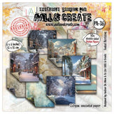 Aall and Create Weathered Wanderings 6x6 Inch Design Paper Faded Horizons (AALL-PA-036)