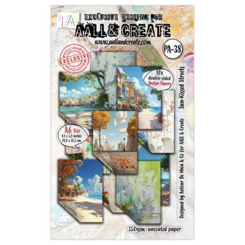 Aall and Create Weathered Wanderings A6 Design Paper Sun-Kissed Streets (AALL-PA-038)