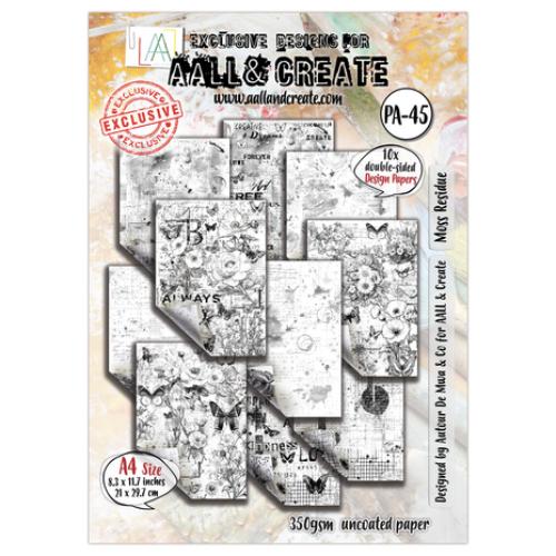 Aall and Create Inkblot Meadow A4 Design Paper Moss Residue (AALL-PA-045)