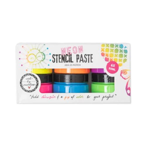Art By Marlene Neon Stencil Paste 6x50ml (ABM-25-PASTE08)