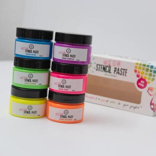 Art By Marlene Neon Stencil Paste 6x50ml (ABM-25-PASTE08)