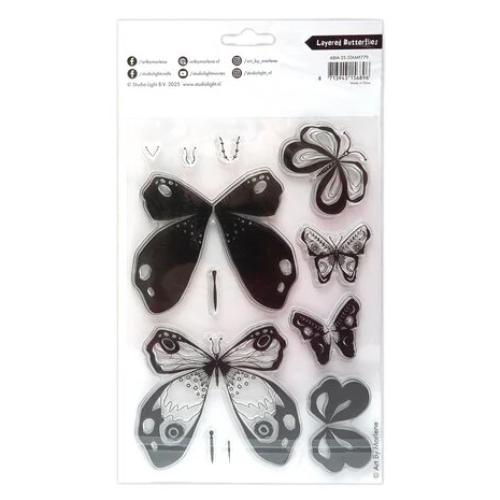 Art By Marlene Layered Butterflies Clear Stamps (ABM-25-STAMP779)