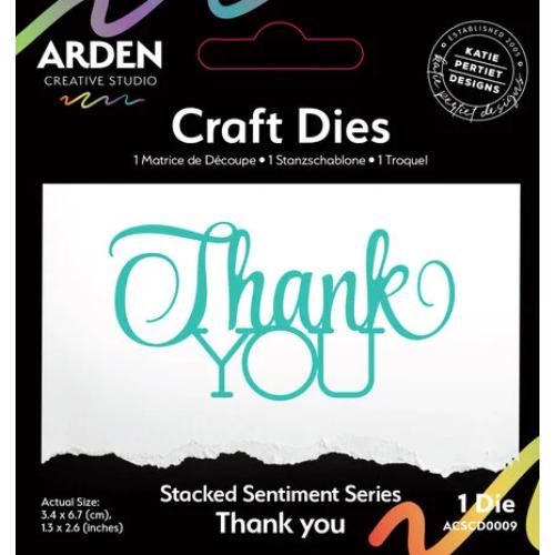 Arden Creative Studio Sentiment Series Craft Dies Stacked Thank You (ACSCD0009)
