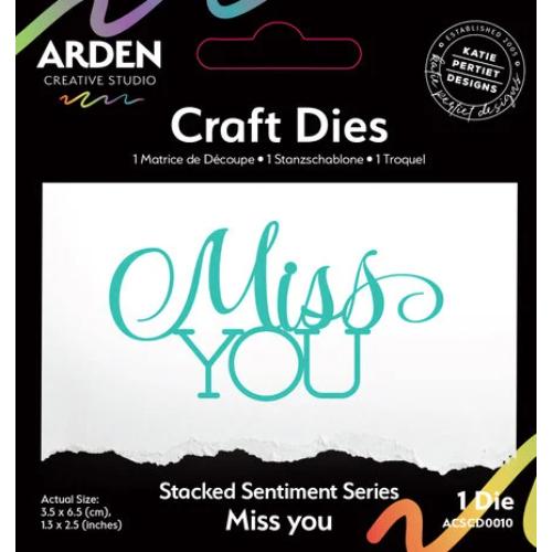 Arden Creative Studio Sentiment Series Craft Dies Stacked Miss You (ACSCD0010)