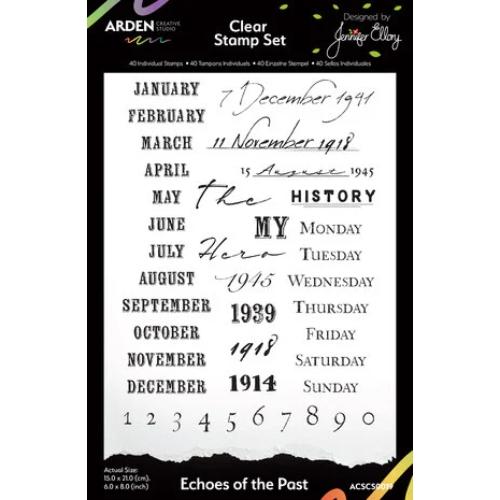 Arden Creative Studio Remembering - 6x8 Inch Clear Stamp Set Echoes of the Past (ACSCS0019)