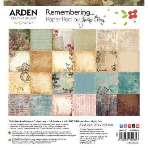 Arden Creative Studio Remembering - 8x8 Inch Paper Pad (ACSPP0016)