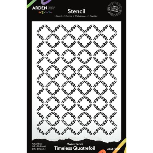 Arden Creative Studio Maker Series 6x8 Inch Stencil - Timeless Quatrefoil (ACSST0001)
