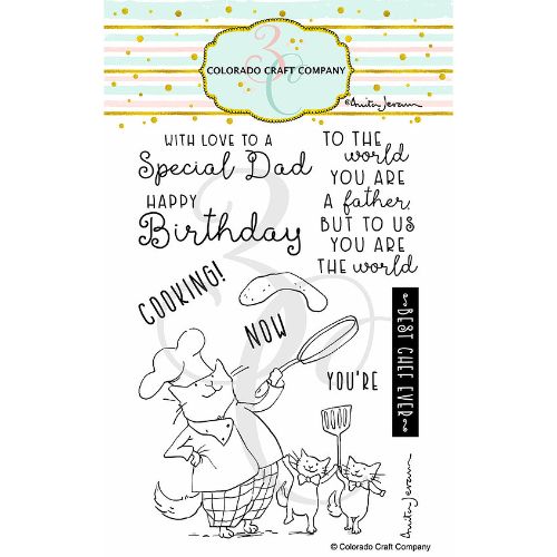 Colorado Craft Company - Anita Jeram~Dad's Cooking 4 x 6 Clear Stamps