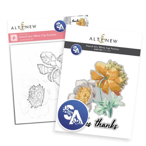 Altenew - Stencil Art: White Cap Peonies & Add-on Die Bundle