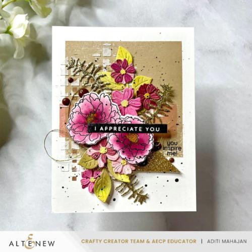 Altenew - Mini Delight: A Floral Congrats Stamp & Die Set