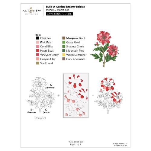 Altenew - Build-A-Garden: Dreamy Dahlias and Add-on Die Bundle - Postage as per Actual