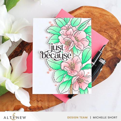 Altenew - Build-A-Garden: Flowering Quince & Add-on Die Bundle - Postage at per Actual