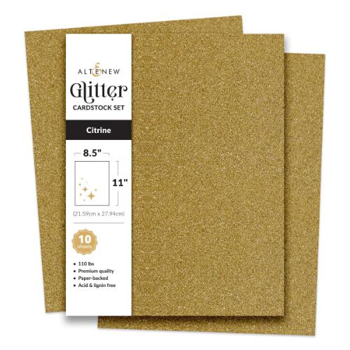 Altenew - Glitter Cardstock Set - Citrine (8.5x11, 10 sheets) - Postage as per Actual