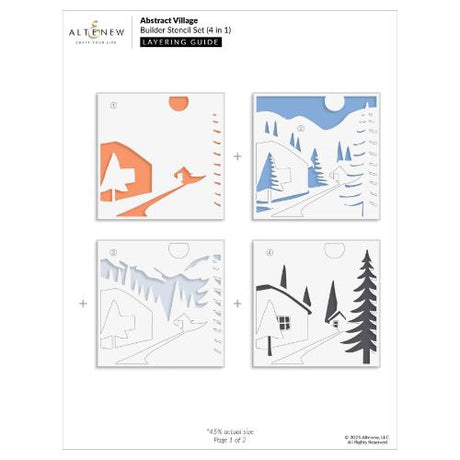 Altenew - Abstract Village Builder Stencil Set (4 in 1)