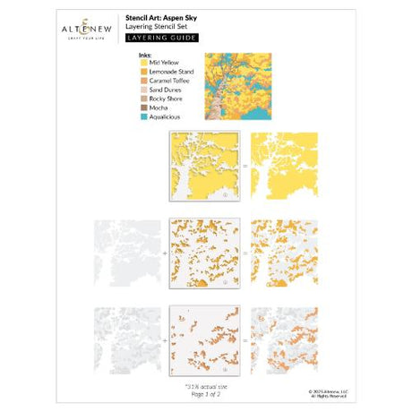 Altenew - Stencil Art: Aspen Sky Layering Stencil Set (6 in 1)