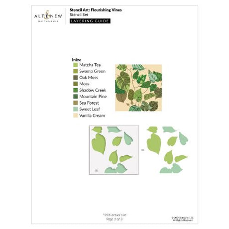 Altenew - Stencil Art: Flourishing Vines Layering Stencil Set (6 in 1)