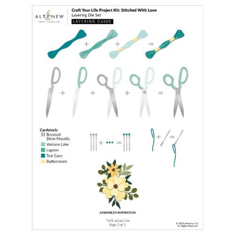 Altenew - Craft Your Life Project Kit: Stitched With Love & Add-On Die Bundle - Postage as per Actual