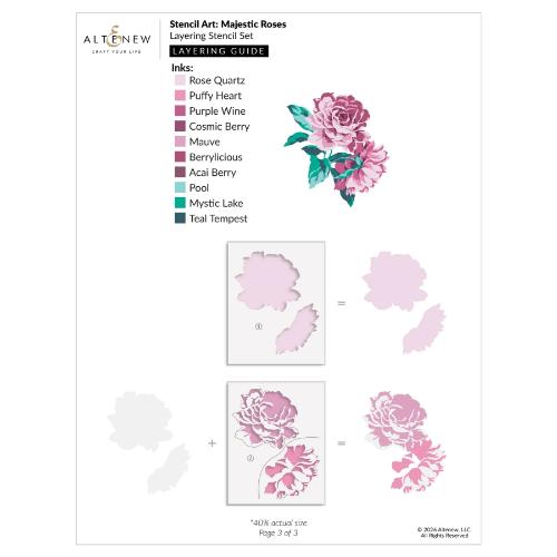 Altenew - Stencil Art: Majestic Roses Layering Stencil Set (7 in 1)