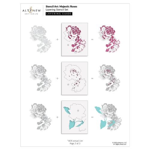 Altenew - Stencil Art: Majestic Roses Layering Stencil Set (7 in 1)