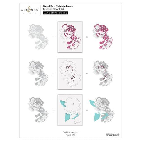 Altenew - Stencil Art: Majestic Roses Layering Stencil Set (7 in 1)