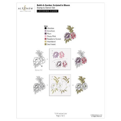 Altenew - Build-A-Garden: Scripted in Bloom & Add-on Die Bundle - Postage as per Actual