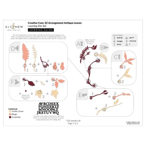 Altenew - Creative Cuts: EZ Arrangement Antique Leaves Layering Die Set