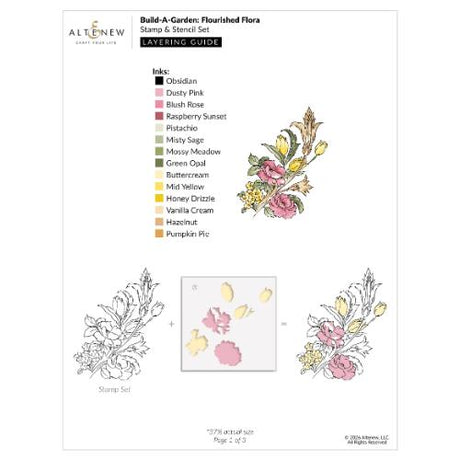 Altenew - Build-A-Garden: Flourished Flora & Add-On Die Bundle - Postage as per Actual