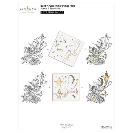 Altenew - Build-A-Garden: Flourished Flora & Add-On Die Bundle - Postage as per Actual