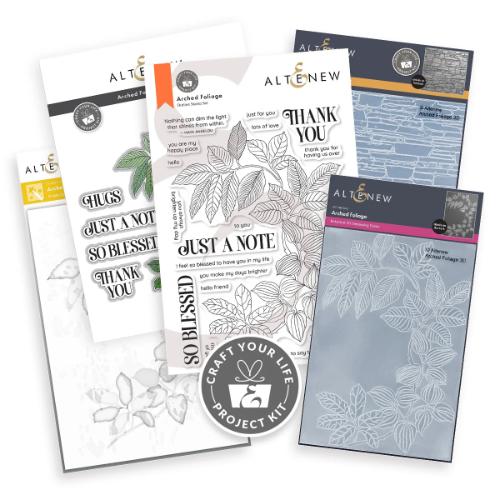 Altenew - Craft Your Life Project Kit: Arched Foliage & Add-on Embossing Folder Bundle - Postage as per Actual