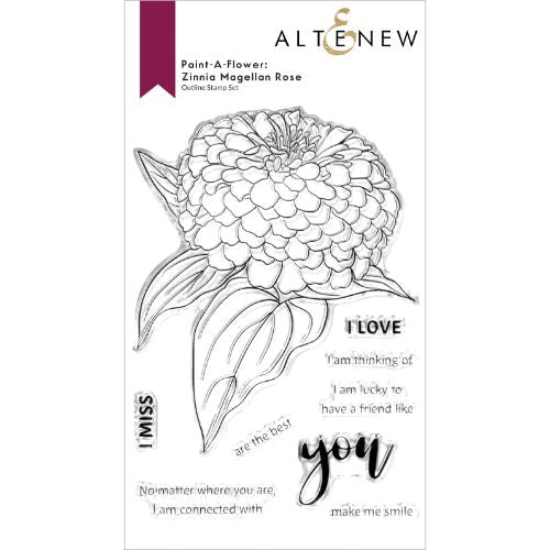 Altenew - Paint-A-Flower: Zinnia Magellan Rose Outline Stamp Set