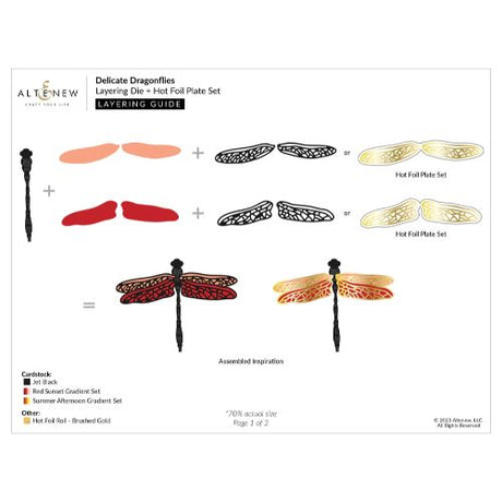 Altenew - Delicate Dragonflies - Hot Foil Plate Set