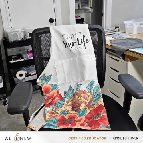 Altenew - Artsy Apron: Orange & Yellow Billowing Peonies - White - Postage as per Actual