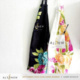 Altenew - Artsy Apron: Pink & Aqua Billowing Peonies - Black - Postage as per Actual