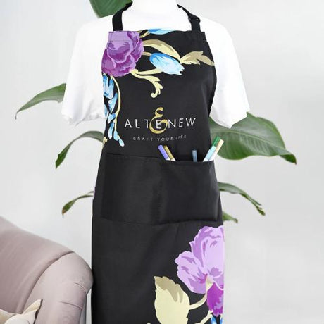 Altenew - Artsy Apron: Blue & Purple Ornamental Bouquet - Black - Postage as per Actual